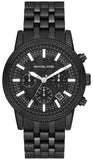 Buy Shop Michael Kors Hutton Chronograph Black Dial Black Steel Strap Watch For Men - MK9089 USA Online
