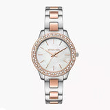 Buy Shop Michael Kors Liliane Quartz Mother of Pearl White Dial Two Tone Steel Strap Watch For Women - MK1048 USA Online