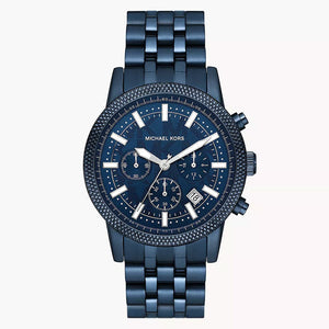 Buy Shop Michael Kors Hutton Chronograph Blue Dial Blue Steel Strap Watch For Men - MK9088 USA Online