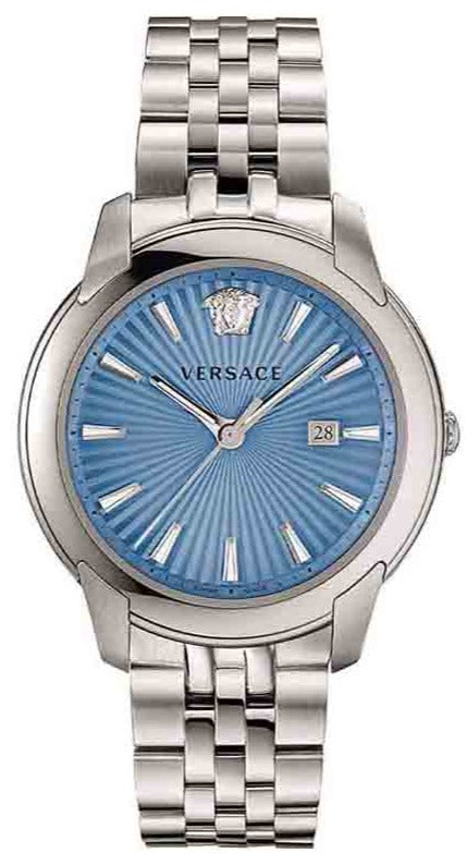 Buy Shop Versace V-Urban Light Blue Dial Silver Steel Strap Watch for Men - VELQ00419 USA Online