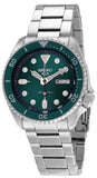 Seiko 5 Sports Automatic Green Dial Silver Steel Strap Watch For Men - SRPD61K1