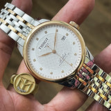 Buy Shop Tissot Le Locle Powermatic 80 Diamonds Silver Dial Two Tone Steel Strap Watch For Men - T006.407.22.036.01 USA Online