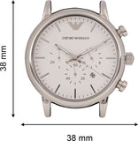 Buy Shop Emporio Armani Classic Quartz Chronograph White Dial Black Leather Strap Watch For Men - AR1807 USA Online
