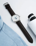 Buy Shop Fossil Neutra Minimalist Moonphase Silver Dial Brown Leather Strap Watch for Men - FS5905 USA Online