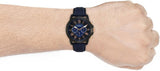 Buy Shop Fossil Grant Chronograph Black Dial Blue Leather Strap Watch for Men - FS5061 USA Online