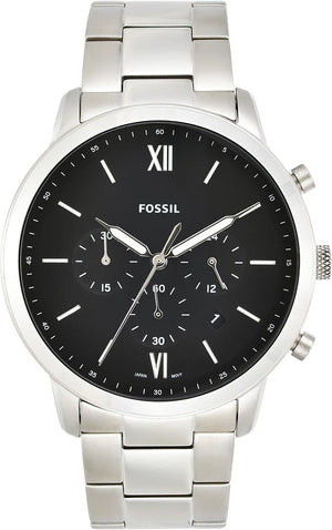 Buy Shop Fossil Neutra Chronograph Black Dial Silver Steel Strap Watch for Men - FS5384 USA Online