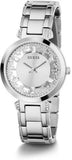 Buy Shop Guess Night Life Clear Silver Dial Silver Steel Strap Watch for Women - GW0470L1 USA Online