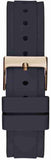 Buy Shop Guess Solistice Diamonds Roe Gold Dial Black Rubber Strap Watch for Women - GW0484L2 USA Online