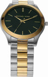 Buy Shop Michael Kors Slim Runway Quartz Green Dial Two Tone Steel Strap Watch for Women - MK9149 USA Online