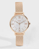 Buy Shop Fossil Jacqueline Mother of Pearl White Dial Gold Mesh Strap Watch for Women - ES4352 USA Online