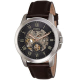 Buy Shop Fossil Grant Automatic Skeleton Black Dial Brown Leather Strap Watch for Men - ME3100 USA Online
