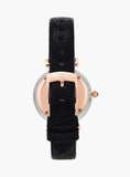 Buy Shop Emporio Armani Gianni T Bar Analog Blue Dial Black Leather Strap Watch For Women - AR1989 USA Online