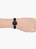 Buy Shop Emporio Armani Gianni T Bar Analog Blue Dial Black Leather Strap Watch For Women - AR1989 USA Online