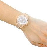 Buy Shop Guess Sassy Quartz White Dial Rose Gold Steel Strap Watch For Women - W0705L3 USA Online