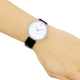 Buy Shop Michael Kors Portia Quartz White Dial Black Leather Strap Watch For Women - MK2658 USA Online