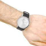 Buy Shop Calvin Klein City Silver Dial Black Steel Strap Watch for Men - K2G2G1CX USA Online