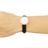 Movado Ultra Slim White Dial Brown Leather Strap Watch For Women - 0607096