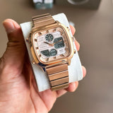 Buy Shop Fossil Retro Analog-Digital Gold Dial Gold Steel Strap Watch for Men - FS5889 USA Online