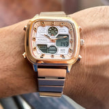 Buy Shop Fossil Retro Analog-Digital Gold Dial Gold Steel Strap Watch for Men - FS5889 USA Online