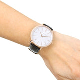 Buy Shop Michael Kors Jaryn Quartz White Dial Black Leather Strap Watch For Women - MK2472 USA Online