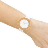 Calvin Klein Chic White Dial White Leather Strap Watch for Women - K7N236K2