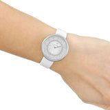 Buy Shop Swarovski Crystalline Pure White Dial White Leather Strap Watch for Women - 5275046 USA Online