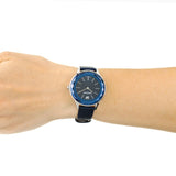 Swarovski Octea Nova Blue Dial Blue Leather Strap Watch for Women - 5295349