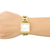 Buy Shop Guess Vanity Diamonds Silver Dial Gold Steel Strap Watch for Women - W1030L2 USA Online