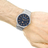 Buy Shop Emporio Armani Renato Blue Dial Silver Steel Strap Watch For Men - AR11137 USA Online