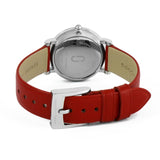 Marc Jacobs Roxy Silver Dial Red Leather Strap Watch for Women - MJ1632