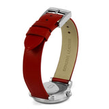 Marc Jacobs Roxy Silver Dial Red Leather Strap Watch for Women - MJ1632