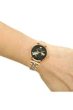 Buy Shop Emporio Armani Gianni T Bar Black Dial Rose Gold Steel Strap Watch For Women - AR11206 USA Online