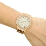 Buy Shop Guess Bedazzle Diamonds Silver Dial Rose Gold Steel Strap Watch For Women - W1097L3 USA Online