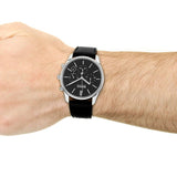 Buy Shop Hugo Boss Time One Chronograph Black Dial Black Leather Strap Watch for Men - 1513430 USA Online
