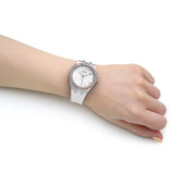 Buy Shop Guess Sparkling Silver Dial White Rubber Strap Watch For Women - GW0032L1 USA Online