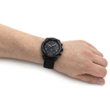 Buy Shop Fossil Bronson Chronograph Black Dial Black Leather Strap Watch for Men - FS5874 USA Online