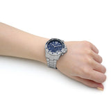 Buy Shop Michael Kors Everest Chronograph Blue Dial Silver Steel Strap Watch For Women - MK7237 USA Online