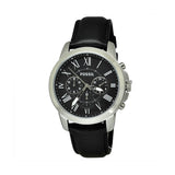 Buy Shop Fossil Grant Chronograph Black Dial Black Leather Strap Watch for Men - FS4812 USA Online
