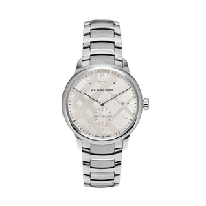 Buy Shop Burberry The Classic Silver Dial Silver Steel Strap Watch for Men - BU10004 USA Online