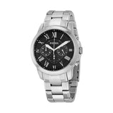 Buy Shop Fossil Grant Chronograph Black Dial Silver Steel Strap Watch for Men - FS4736 USA Online