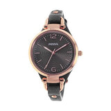 Buy Shop Fossil Georgia Smoke Grey Dial Grey Leather Strap Watch for Women - ES3077 USA Online