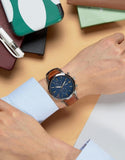 Buy Shop Fossil Townsman Chronograph Blue Dial Brown Leather Strap Watch for Men - FS5279 USA Online