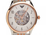 Buy Shop Emporio Armani Meccanico White Dial Two Tone Steel Strap Watch For Men - AR1921 USA Online