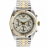 Buy Shop Emporio Armani Classic Chronograph White Dial Two Tone Steel Strap Watch For Men - AR0396 USA Online