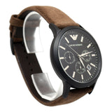 Buy Shop Emporio Armani Chronograph Black Dial Brown Leather Strap Watch For Men - AR11078 USA Online