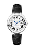 Buy Shop Cartier Ballon Bleu De Cartier Silver Dial Black Leather Strap Watch for Women - WSBB0030 USA Online