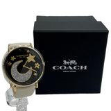 Buy Shop Coach Perry Black Dial White Leather Strap Watch for Women - 14503041 USA Online