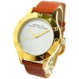 Marc Jacobs Blade White Dial Brown Leather Strap Watch for Women - MBM1218