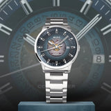 Mido Commander Automatic Gradient Blue Dial Silver Steel Strap Watch For Men - M021.407.11.411.01