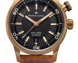 Maurice Lacroix Pontos Diver Limited Edition Black Dial Brown Leather Strap Watch For Men - PT6248-BRZ01-330-3